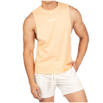 Private Structure เสื้อแขนกุด Fit Muscle Tee – Marigold Orange [4716] / นายแบบอก 41" Size M